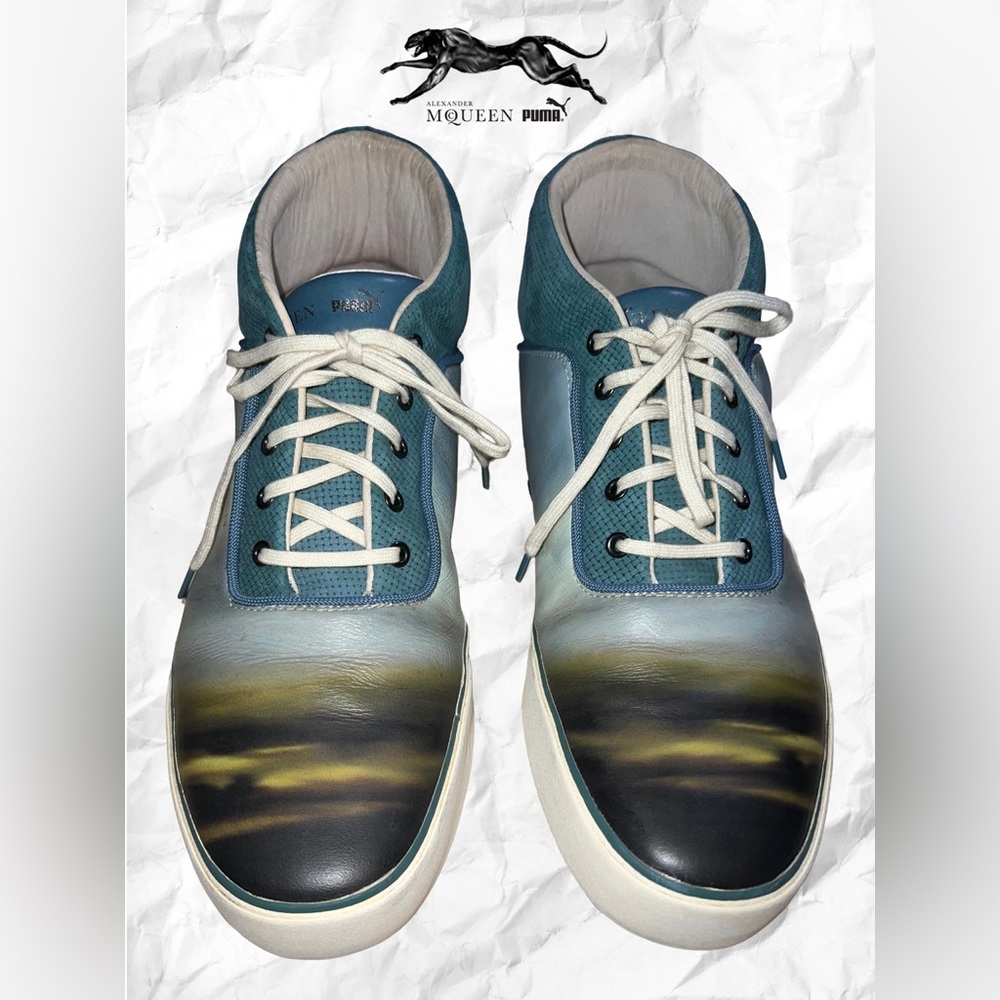 Alexander McQueen x Puma AMQDek Mid II North Sea Print Hightop Sneakers